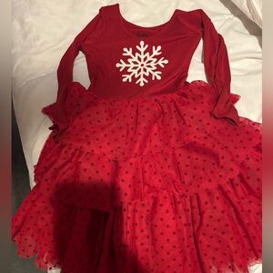Red Snowflake Tulle Kids Costume Dress - little Sleepies